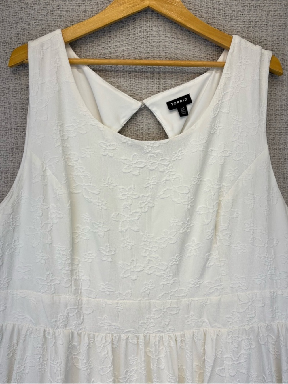 Torrid Eyelet Mini Dress White Sleeveless Size 22 Cottagecore Spring Beach - Picture 2 of 9